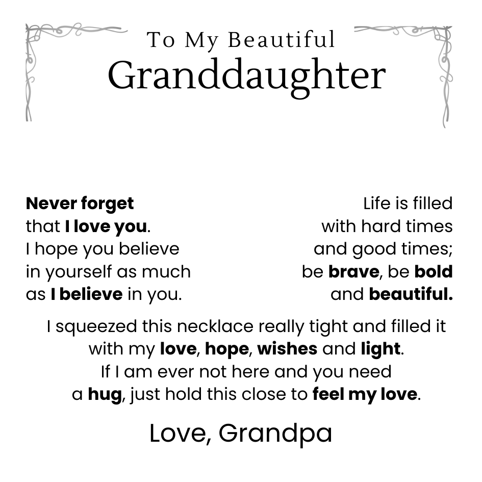 Granddaughter Message Card