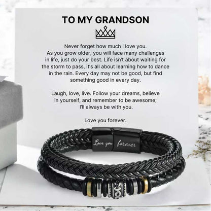 To My Grandson 'Love You Forever' Bracelet