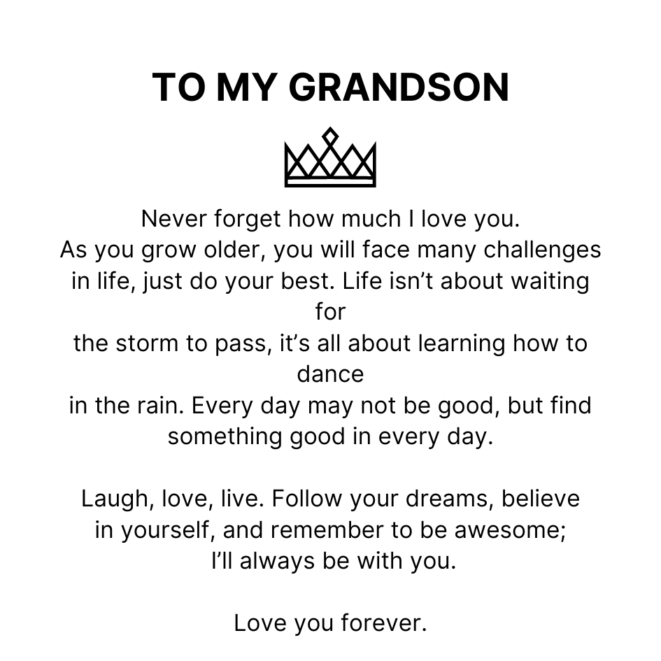 Grandson Message Card