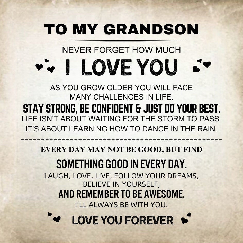 To My Grandson - Infinite Love Personalized Bar Bracelet