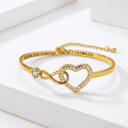 To My Daughter - Infinity Heart Name Bracelet