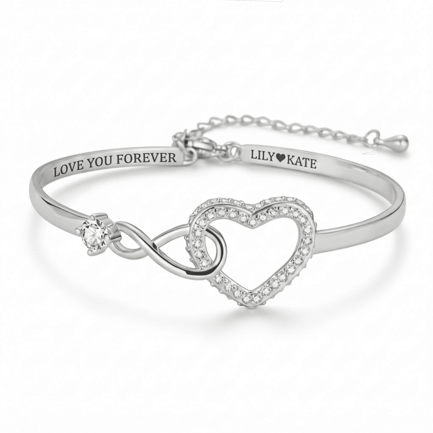 Mother Daughter – Infinity Heart Name Bracelet