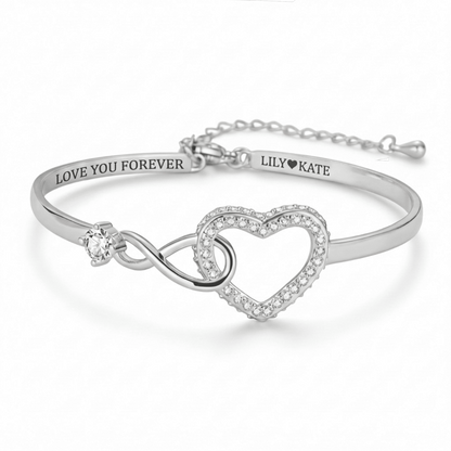 Mother Daughter – Infinity Heart Name Bracelet