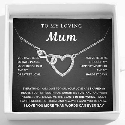To My Mum - Infinity Heart Necklace & Card