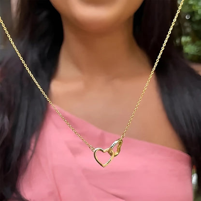 Mother & Daughter - Interlocking Hearts Name Necklace