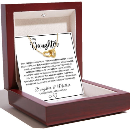 To My Daughter - Interlocking Hearts Name Necklace