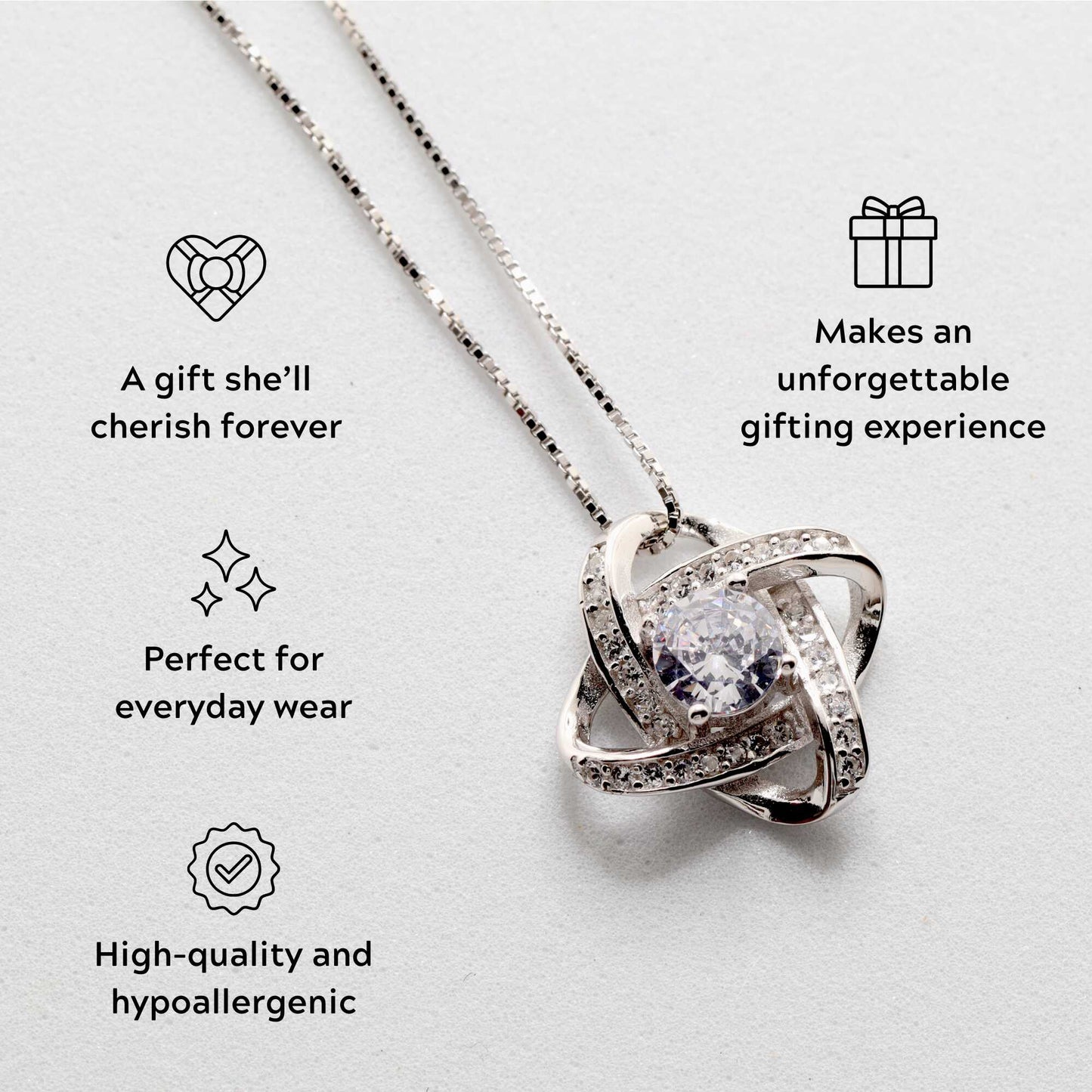 To Mum - Love Knot Necklace For Mum - Best Mum Ever