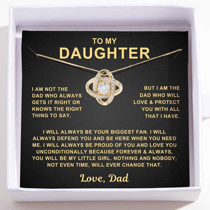 To My Daughter - Love Dad - Love Knot Necklace