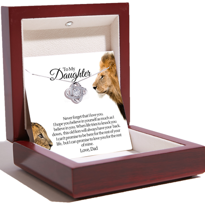 To My Daughter Necklace from Dad – Love Knot Necklace – Dad Got You