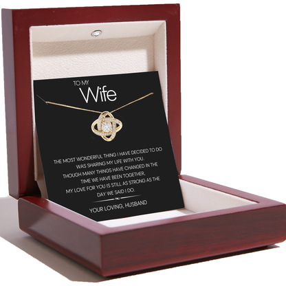 To My Wife Love Knot Necklace - The Most Wonderful Thing