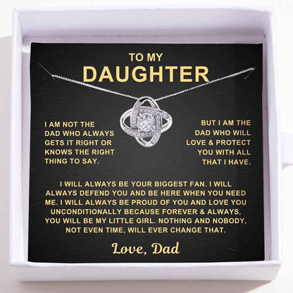 To My Daughter - Love Dad - Love Knot Necklace