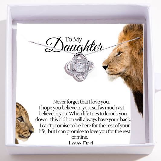 To My Daughter Necklace from Dad – Love Knot Necklace – Dad Got You