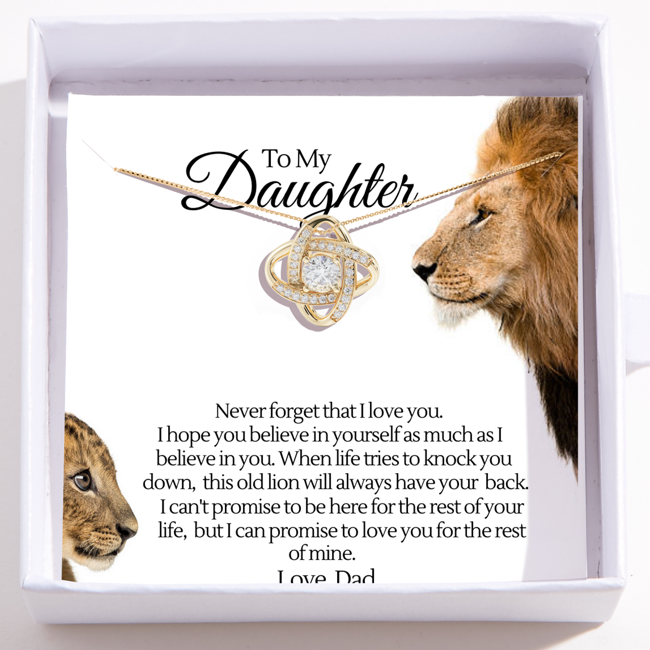 To My Daughter Necklace from Dad – Love Knot Necklace – Dad Got You