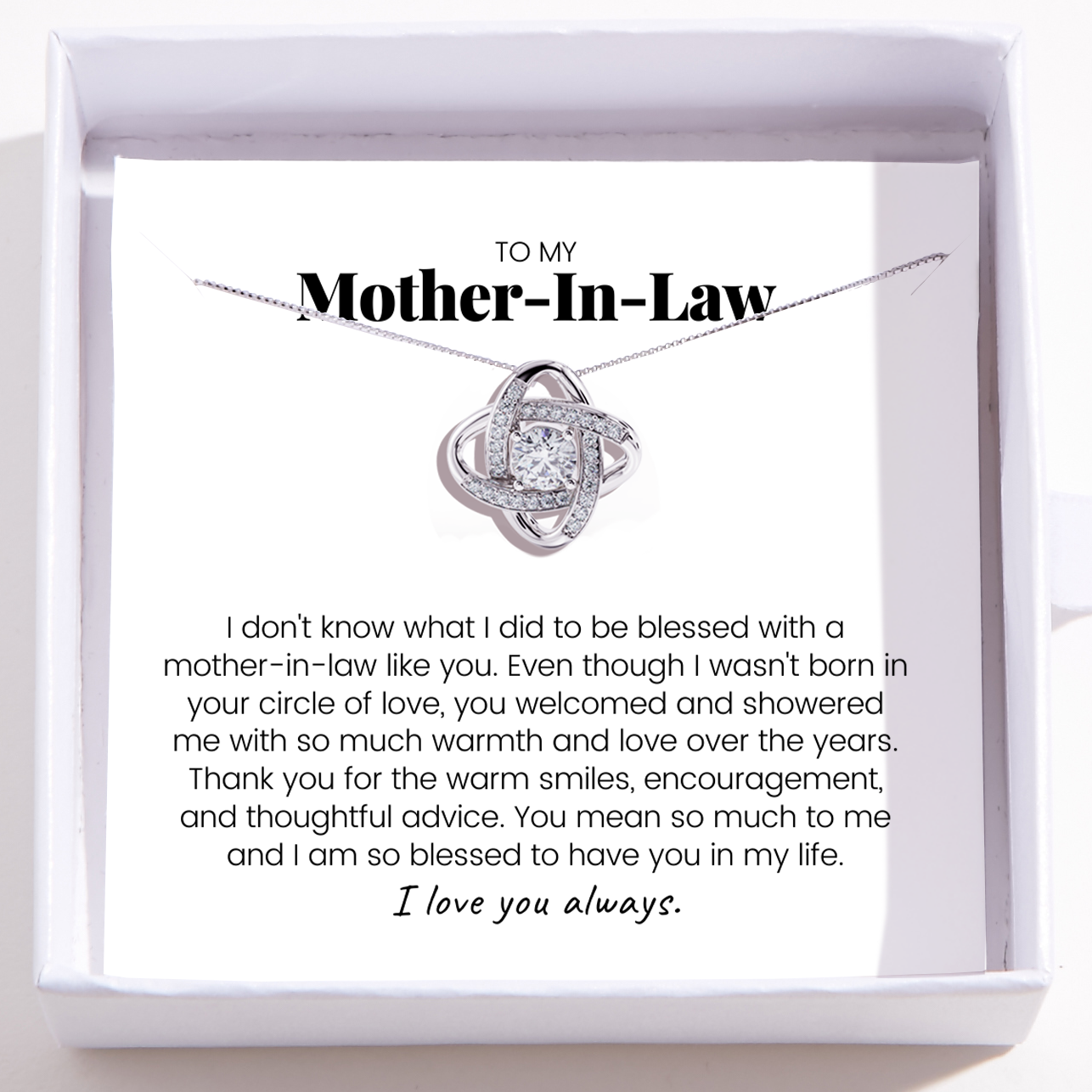 Love Knot Necklace For Mother-In-Law - So Blessed To Have You