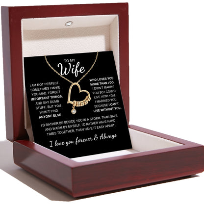 Charming Heart Necklace with Engraved Name Beads