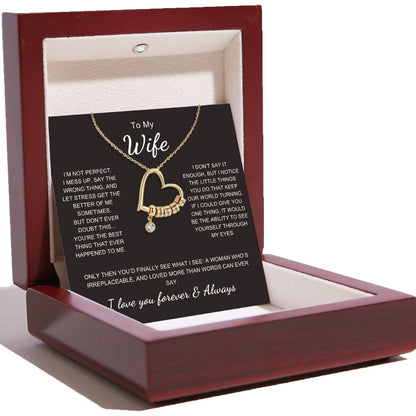 Charming Heart Necklace with Engraved Name Beads