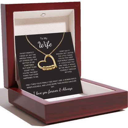 Charming Heart Necklace with Engraved Name Beads