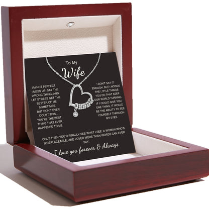Charming Heart Necklace with Engraved Name Beads