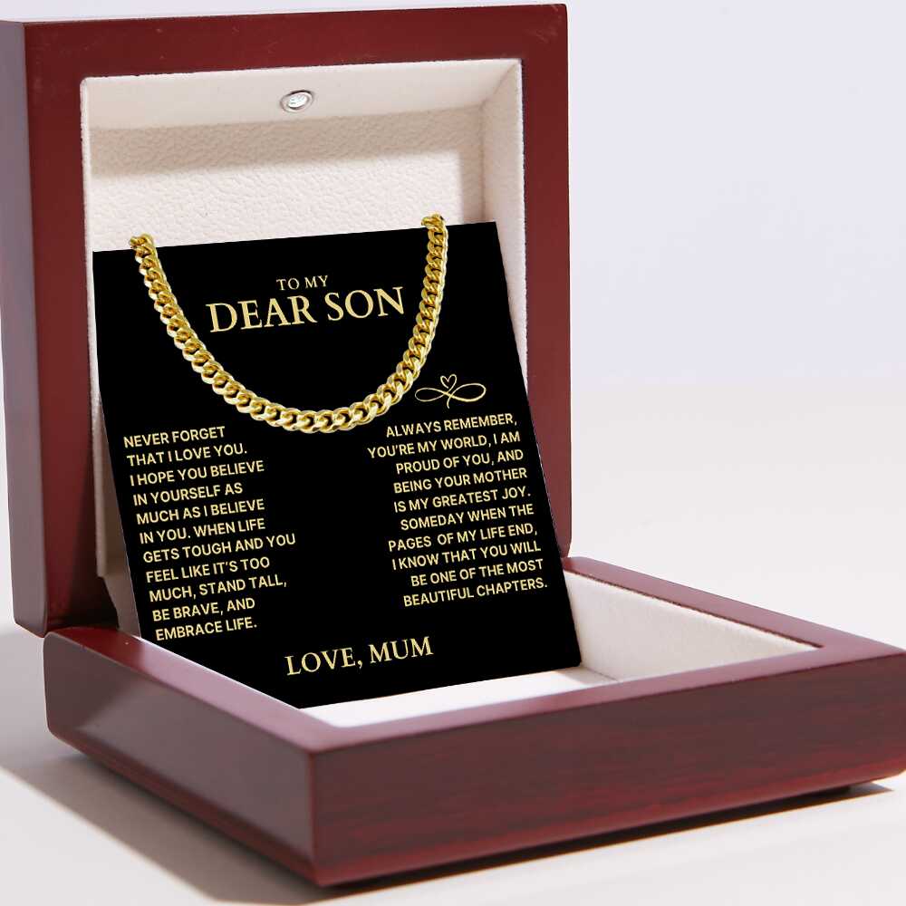 To My Dear Son Necklace - Cuban Link Chain - I Am Proud Of You