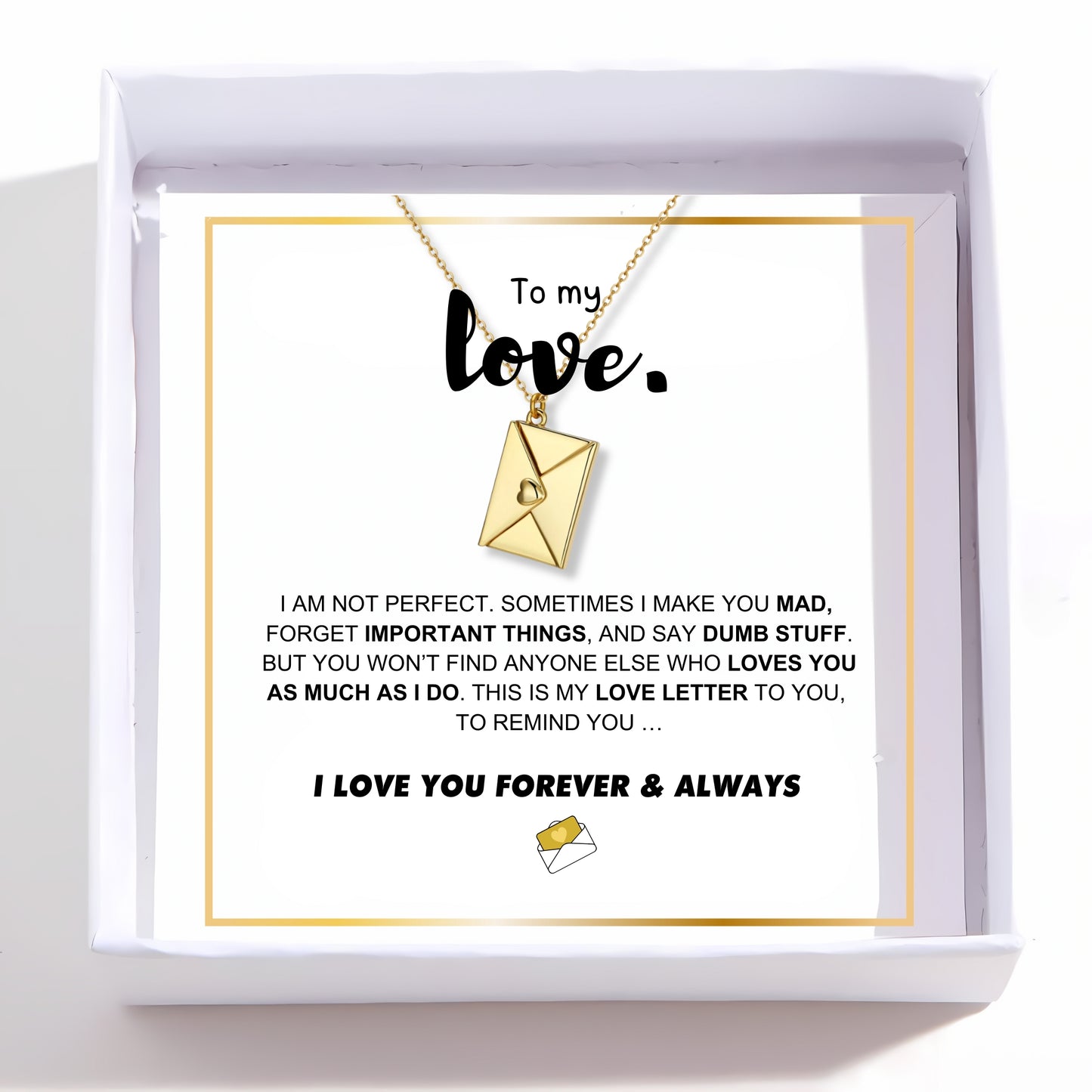 Love Letter Necklace & Card Gift Set