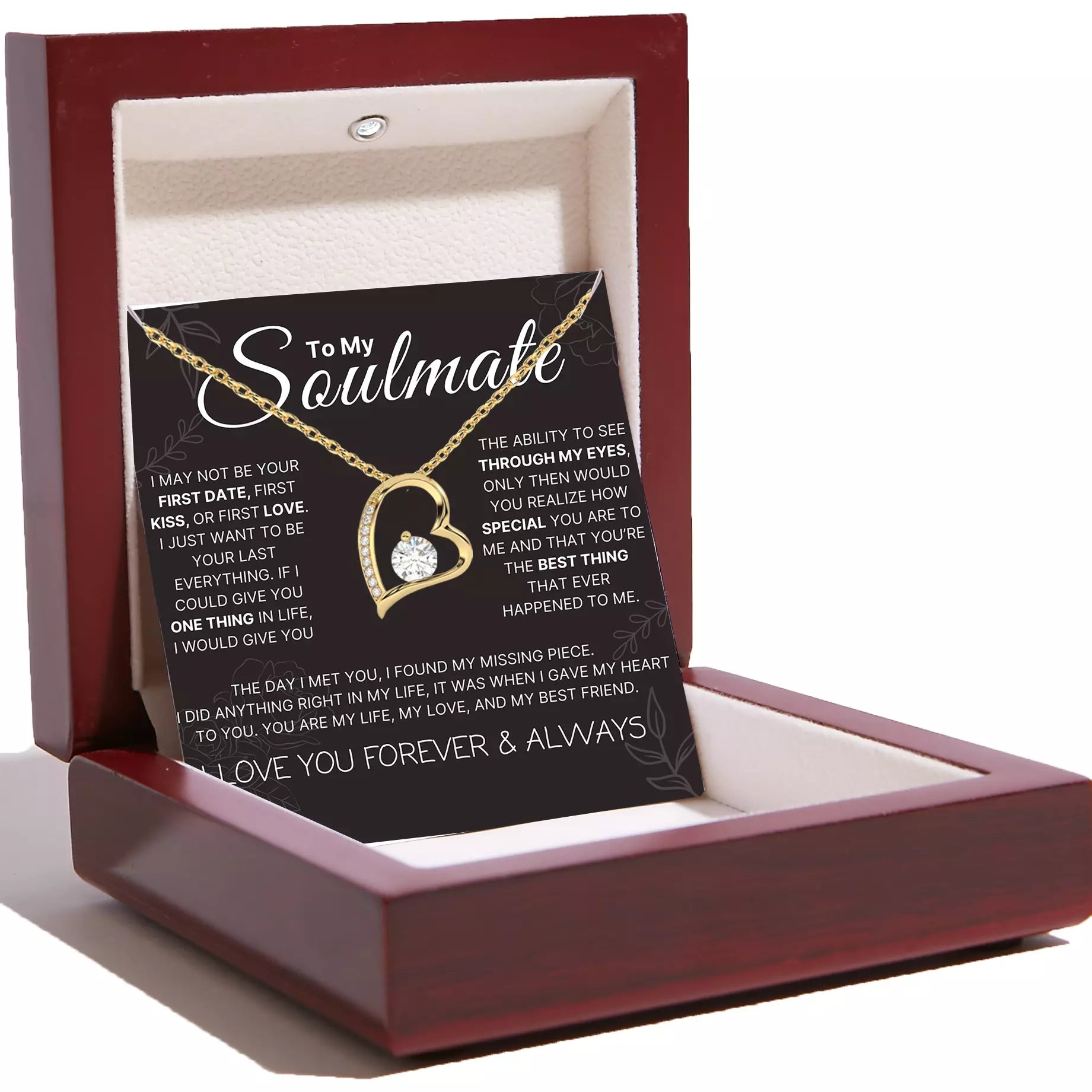 Love Heart Necklace For Soulmate -  The Day I Met You