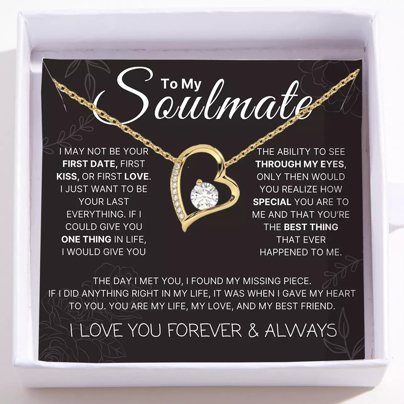 Love Heart Necklace For Soulmate -  The Day I Met You