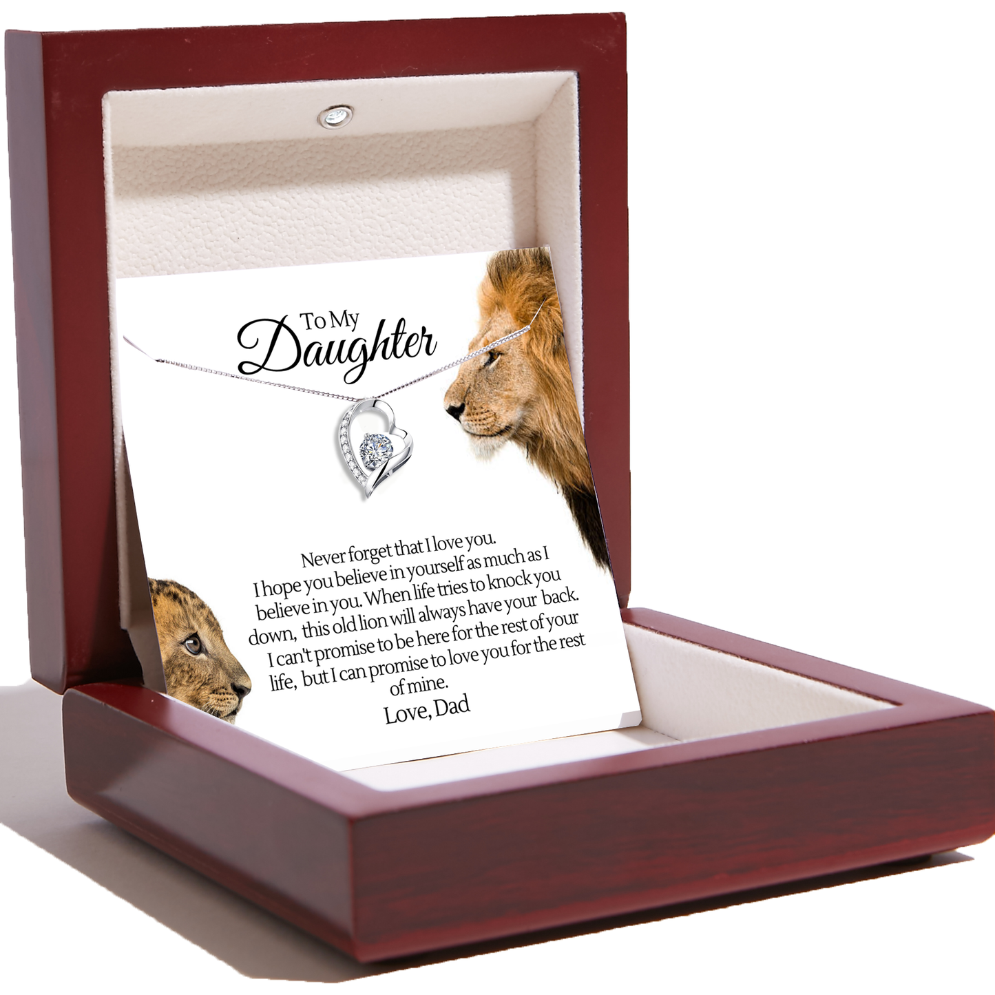 Daughter Necklace From Dad - Love Heart Necklace - Dad Got You