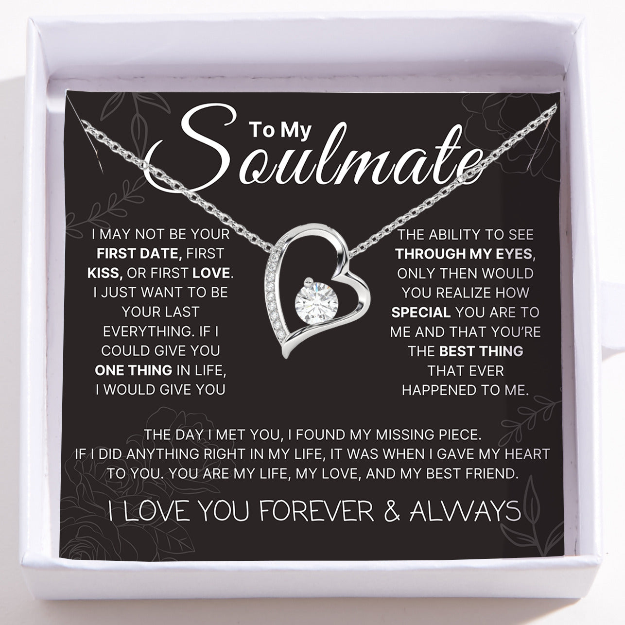 Love Heart Necklace For Soulmate -  The Day I Met You