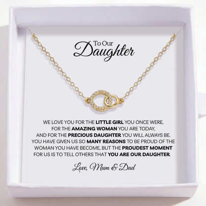 To Our Daughter - Perfect Pair Necklace - From Mum and Dad