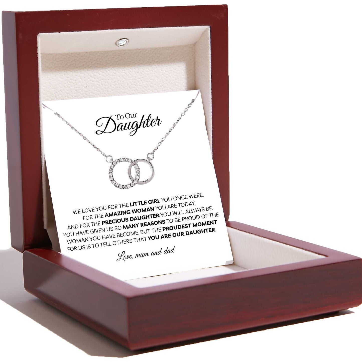 To Our Daughter - Perfect Pair Necklace - From Mum and Dad
