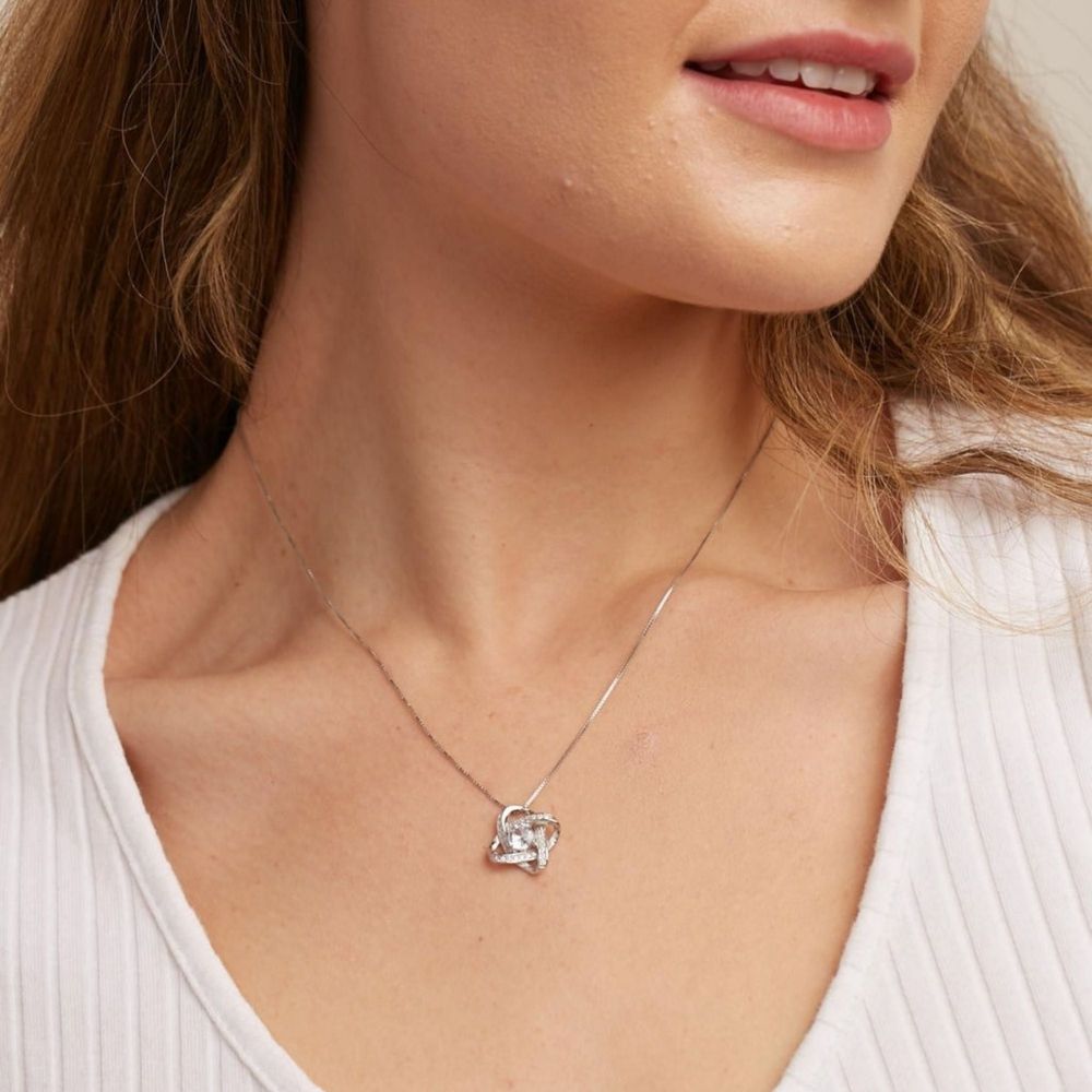 To My Daughter - Love Dad - Love Knot Necklace