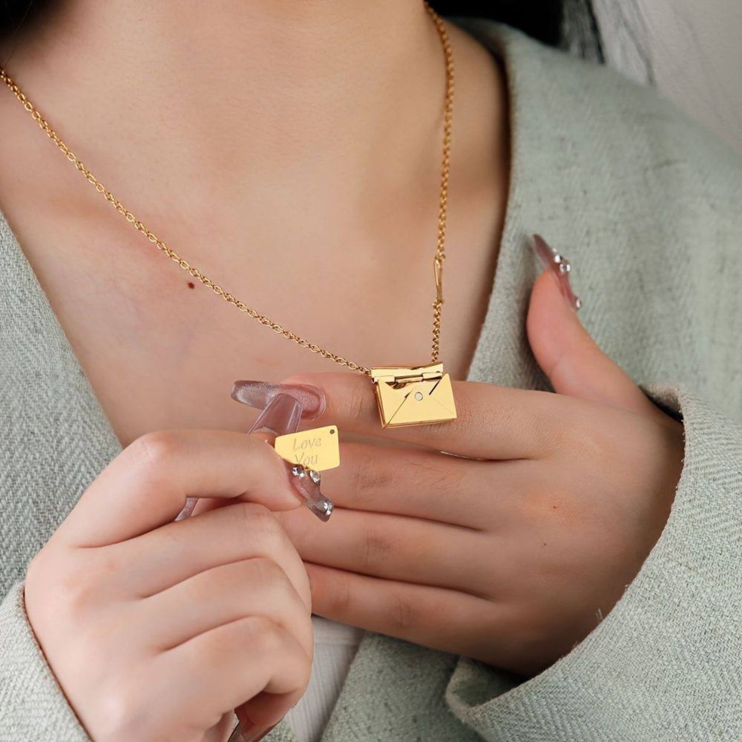 Love Letter Necklace & Card Gift Set