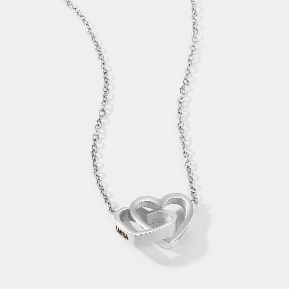 To My Daughter - Interlocking Hearts Name Necklace