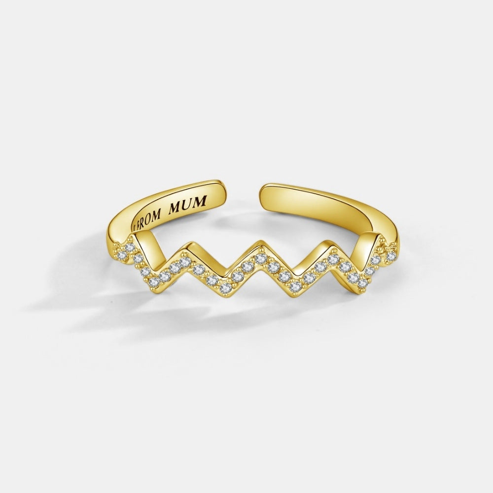 Highs and Lows Ring for Daughter with ‘Love from Mum’ Engraving & Card
