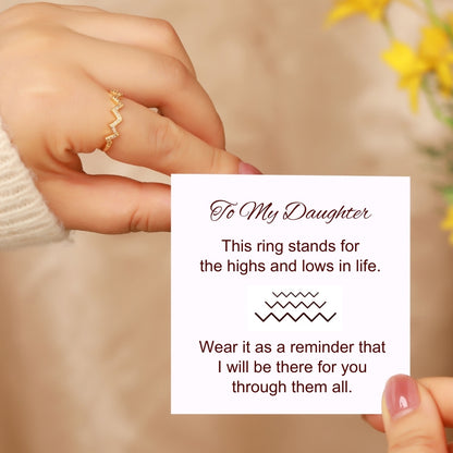 Highs and Lows Ring for Daughter with ‘Love from Mum’ Engraving & Card
