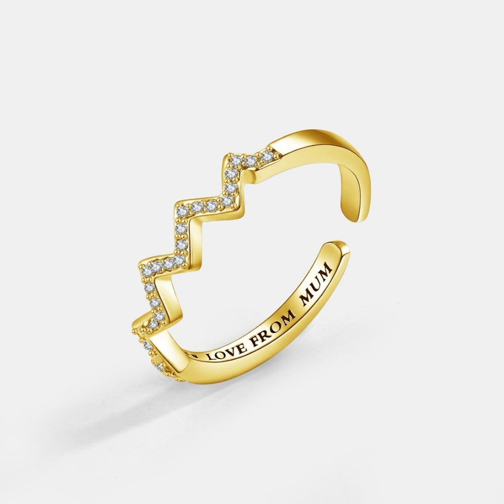 Highs and Lows Ring for Daughter with ‘Love from Mum’ Engraving & Card