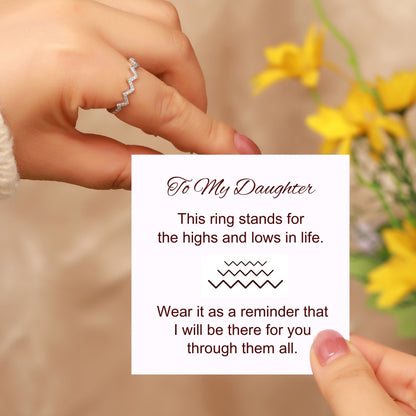 Highs and Lows Ring for Daughter with ‘Love from Mum’ Engraving & Card