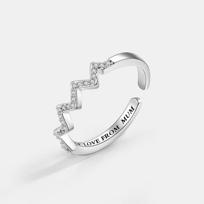Highs and Lows Ring for Daughter with ‘Love from Mum’ Engraving & Card