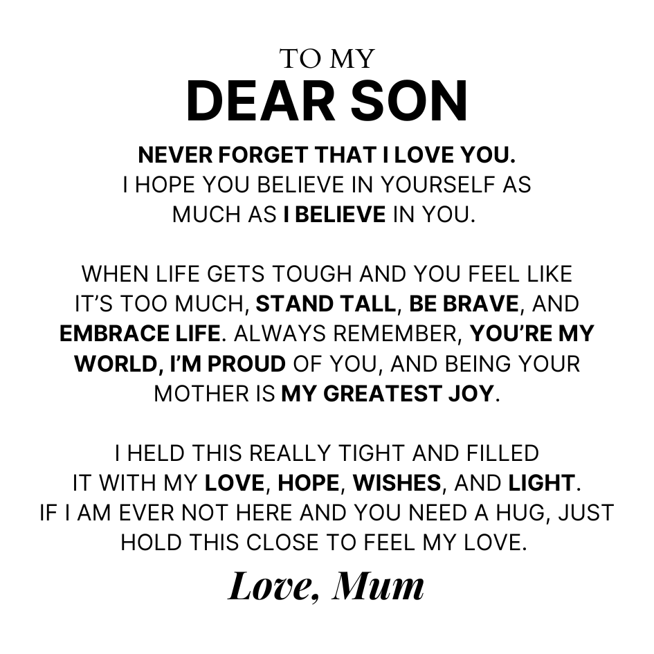 To My Dear Son - 'Love You Forever' Personalised Name Bracelet