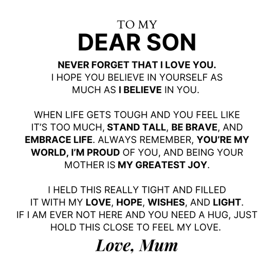 To My Dear Son - 'Love You Forever' Personalised Name Bracelet