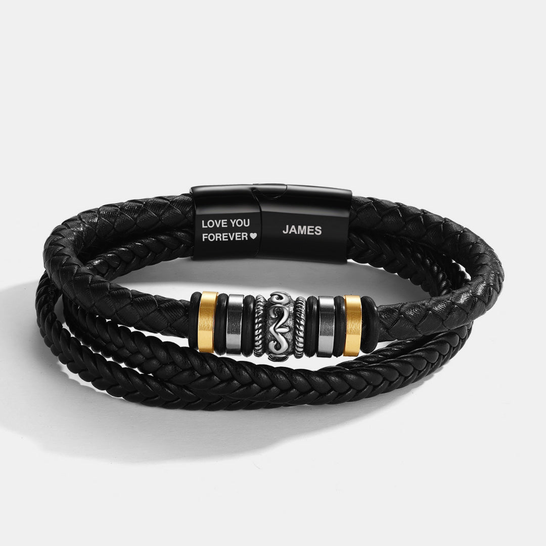 To My Grandson - 'Love You Forever' Personalised Name Bracelet