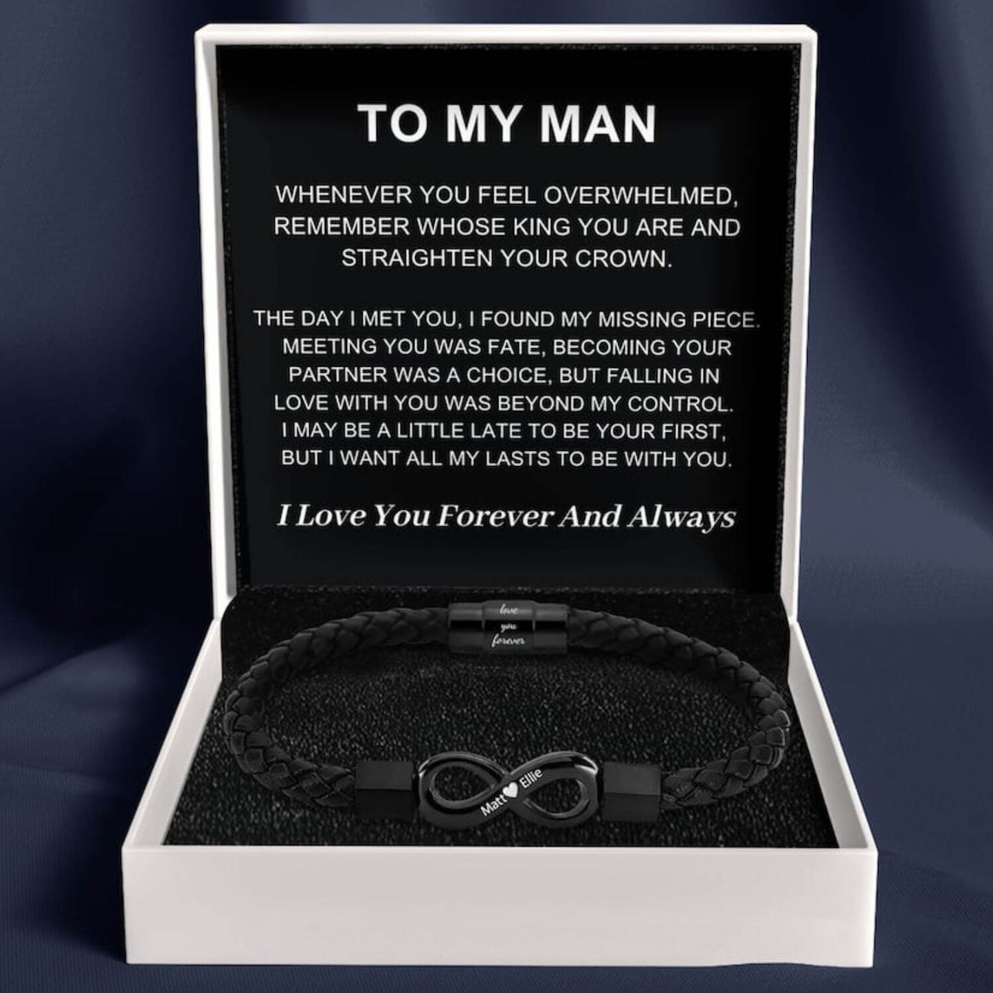 To My Man - Infinity Personalised Bracelet