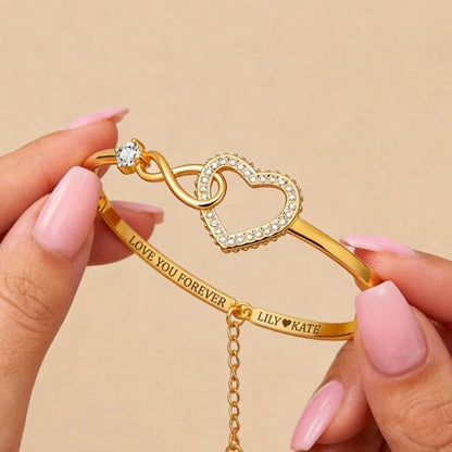 To My Wife - Infinity Heart Name Bracelet