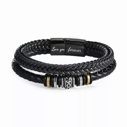 Grandson ‘Love You Forever’ Braided Leather Bracelet