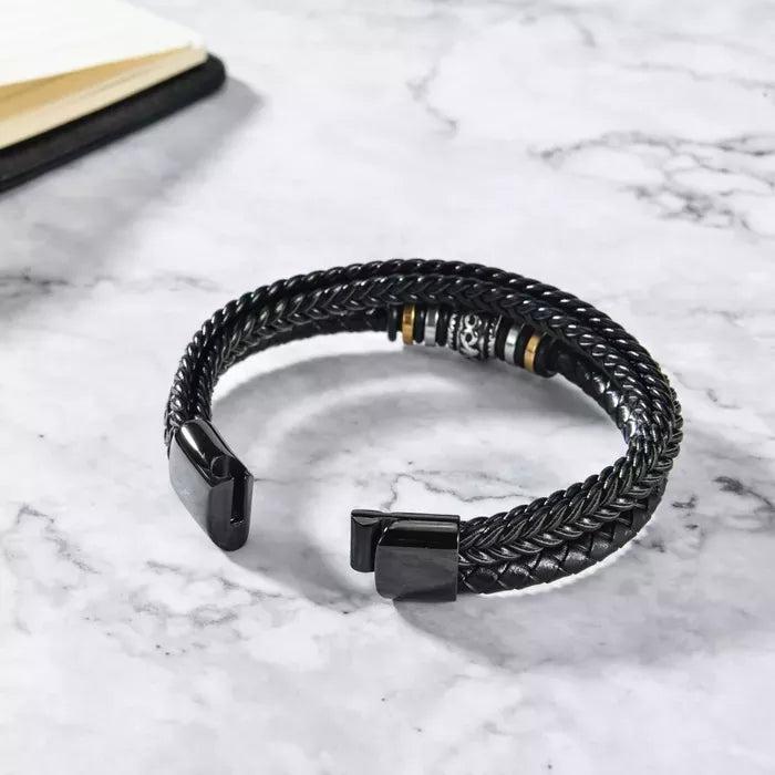 Grandson ‘Love You Forever’ Braided Leather Bracelet