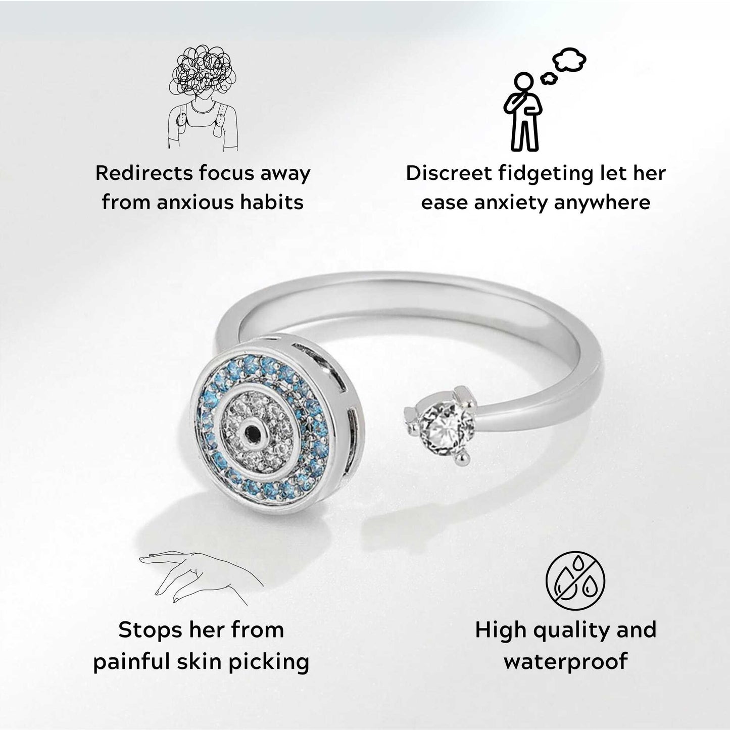 To My Daughter - Evil Eye Fidget Ring