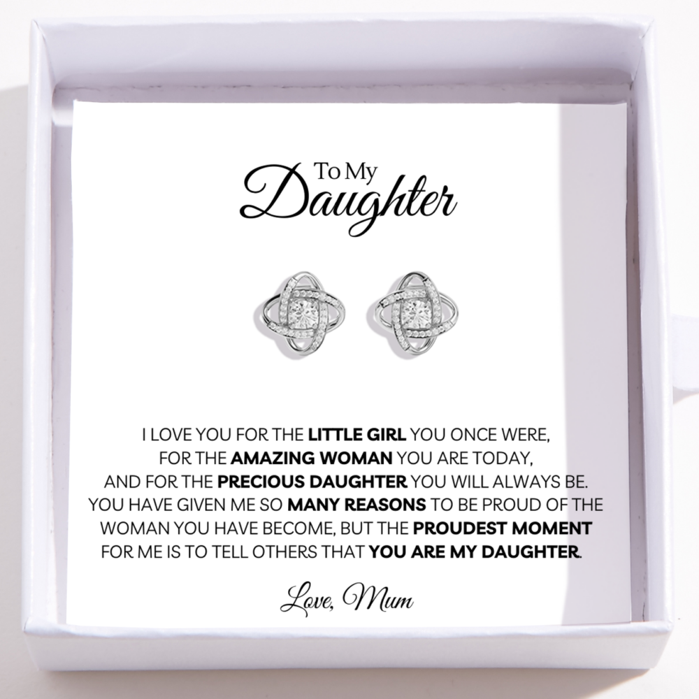 Mother Daughter Earrings - Love Knot Earrings - Proud That You're My Daughter
