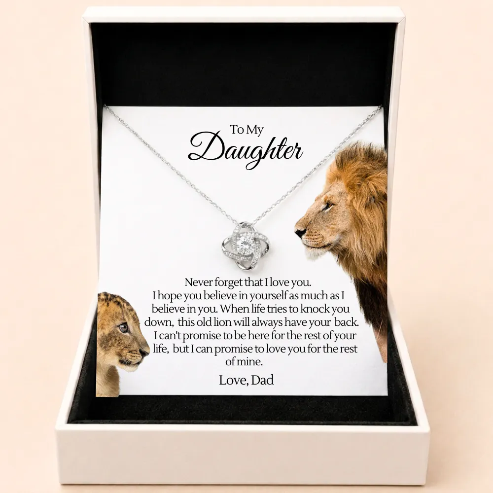 To My Daughter Necklace from Dad – Love Knot Necklace – Dad Got You