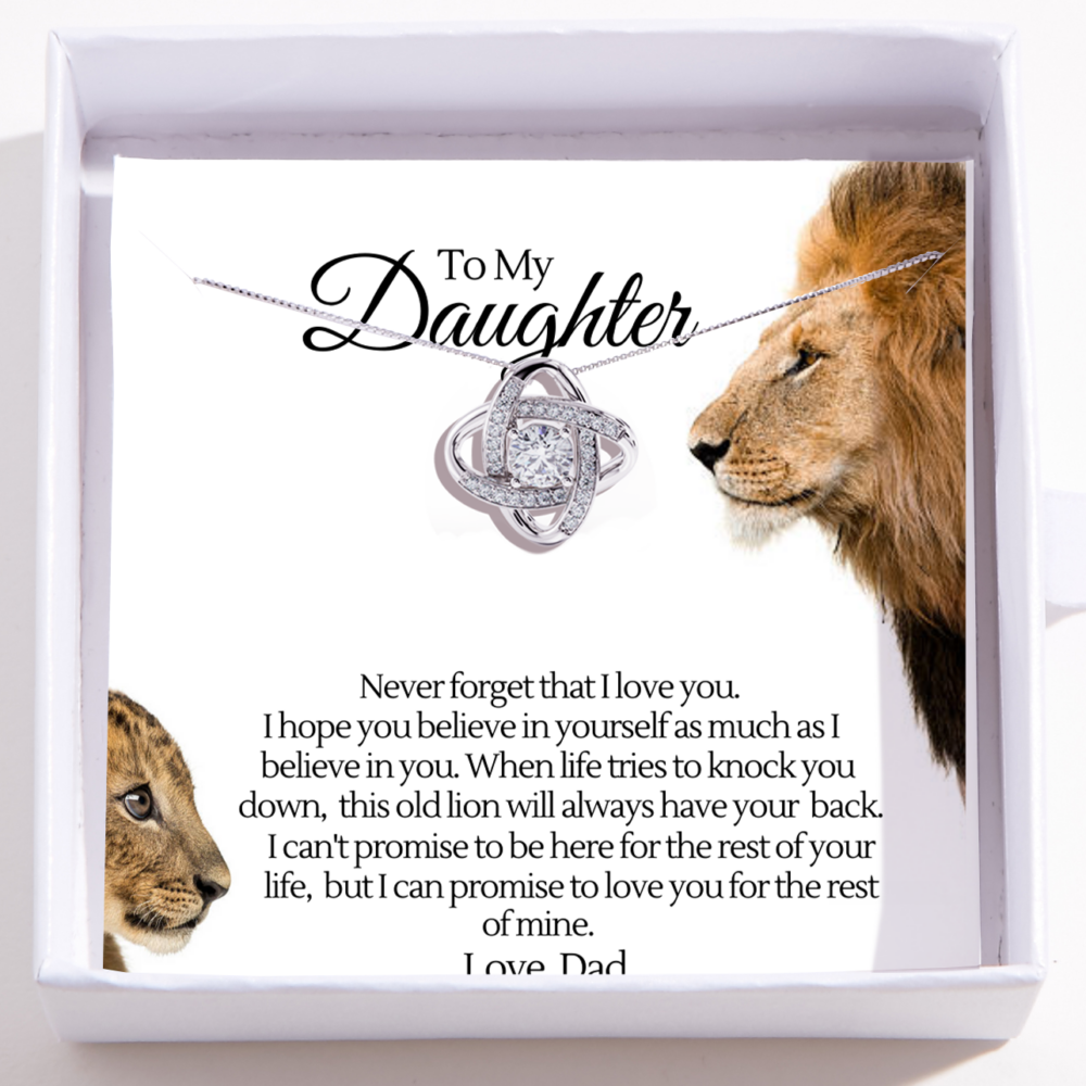 To My Daughter Necklace from Dad – Love Knot Necklace – Dad Got You