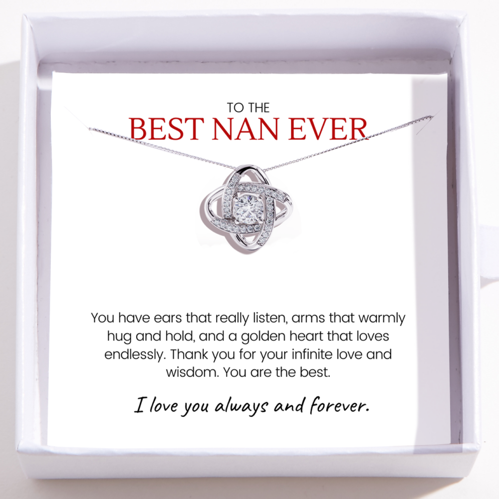 To The Best Nan Ever - Love Knot Necklace for Grandma Necklace
